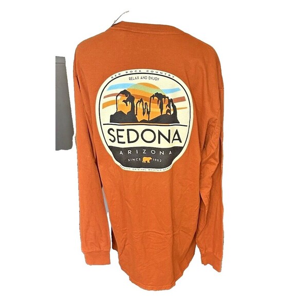 Sedona Arizona Scenic Design Long Sleeve T-Shirt Burnt Orange L NWT - Picture 3 of 10